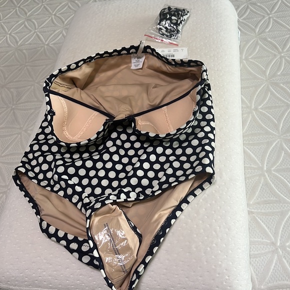 NWT J. Crew Convertible One Piece Swimsuit Polka Dots Size 2 - Picture 5 of 5